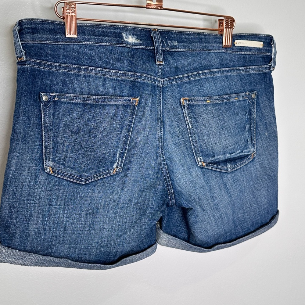 Anthropologie Blue Distressed Rolled-Hem Jean Shorts - Picture 8 of 14